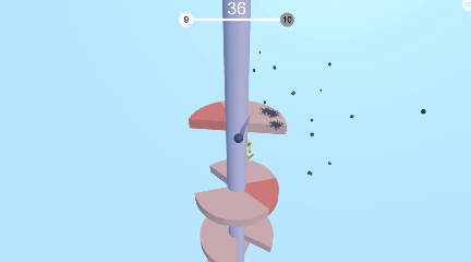 헬릭스공 점프 게임 (HELIX BALL JUMP) 플레이 장면