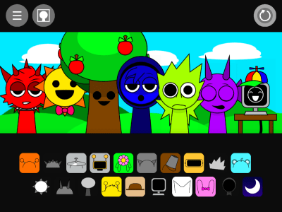 Sprunki: Night Time Modded 스프런키 게임모드 플레이 장면