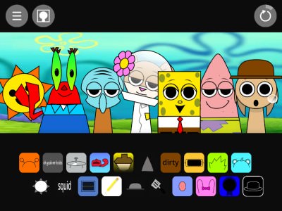 Sprunki Bob Squarepants 스프런키 게임모드 플레이 장면