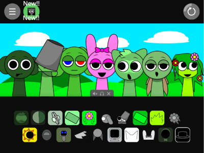 Sprunki Green Gang 스프런키 게임모드 플레이 장면