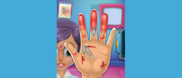 손_상처_치료하기_게임_(HAND_DOCTOR)_플레이장면