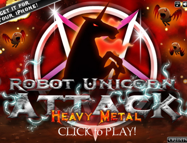 판타지_달리기_플래시게임_Robot_Unicorn_Attack:_Heavy_Metal_플레이_화면