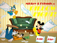 미키와_친구들_베개_싸움하기게임_Mickey_And_Friends_in_Pillow_Fight_플레이_화면
