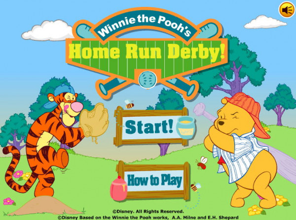 골돌이푸_야구게임_Winnie_The_Poohs_Home_Run_Derby_플레이_화면